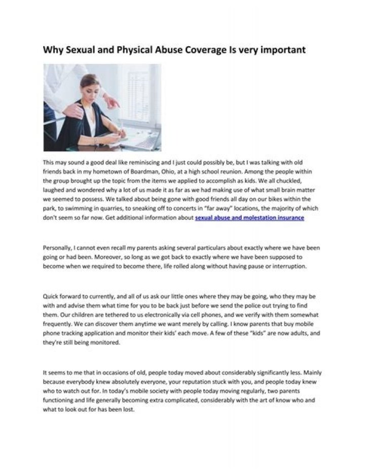Physical And Sexual Abuse Insurance